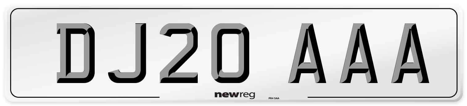 DJ20 AAA Number Plate from New Reg